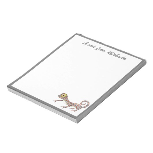 Niedlich Simple Reptile Gecko Notizblock (Rotiert)