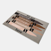 Niedlich sind alle hier matt, Crayon.  Fußmatte (Schrägansicht)