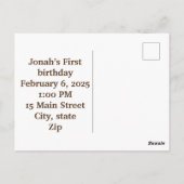 Niedlich sind Sie eingeladen Geburtstagskarten Postkarte (Rückseite)