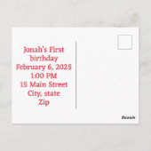 Niedlich sind Sie eingeladen Geburtstagskarten Postkarte (Rückseite)