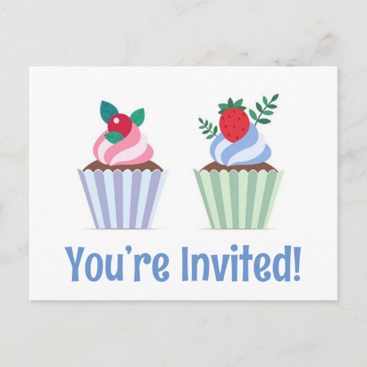 Niedlich sind Sie eingeladen Geburtstagskarten Postkarte (Vorderseite)