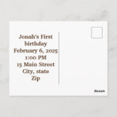 Niedlich sind Sie eingeladen Geburtstagskarten Postkarte (Rückseite)