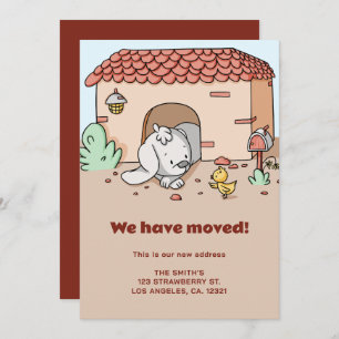 Niedlich sind wir umgezogen ankündigung