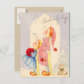 Niedlich Singen Weihnachtslieder Postkarte (Vorne/Hinten)