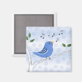 Niedlich Singing Bluebird Magnet (Vorderseite/Rückseite)