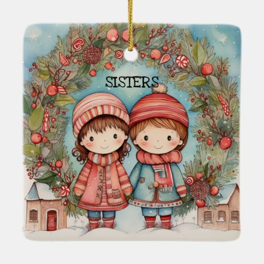 Niedlich Sisters Keramikornament (Rückseite)