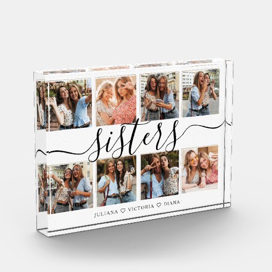 Niedlich Sisters Script Collage Fotoblock (Links)