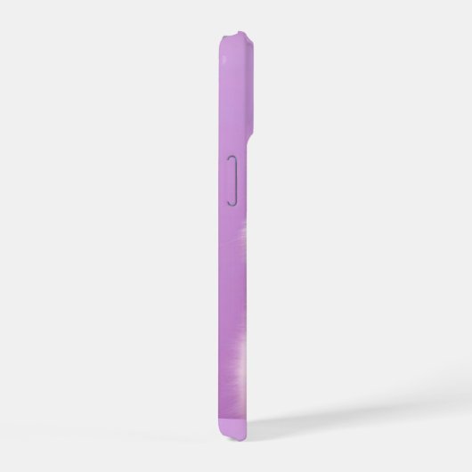 Niedlich sitzende weiße Katze iPhone 15 Hülle (Rechte Seite)