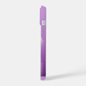 Niedlich sitzende weiße Katze iPhone 15 Hülle (Linke Seite)