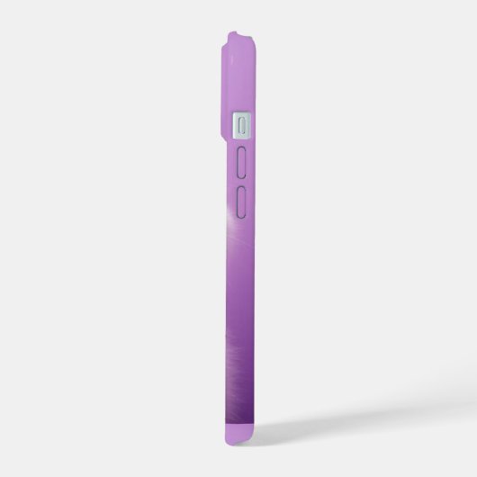 Niedlich sitzende weiße Katze iPhone 15 Hülle (Linke Seite)