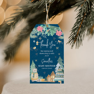 Niedlich skandinavische Winter Baby Dusche Vielen Geschenkanhänger