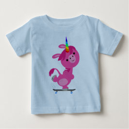 Niedlich Skateboarding Cartoon Unicorn Baby T - Sh Baby T-shirt