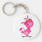 Niedlich Skateboarding Cartoon Unicorn Schlüsselanhänger (Vorne)