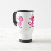 Niedlich Skateboarding Cartoon Unicorn Tasse (Vorderseite Links)