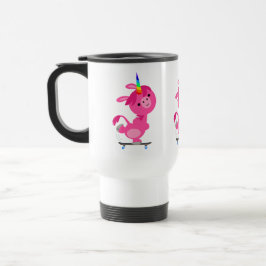 Niedlich Skateboarding Cartoon Unicorn Tasse