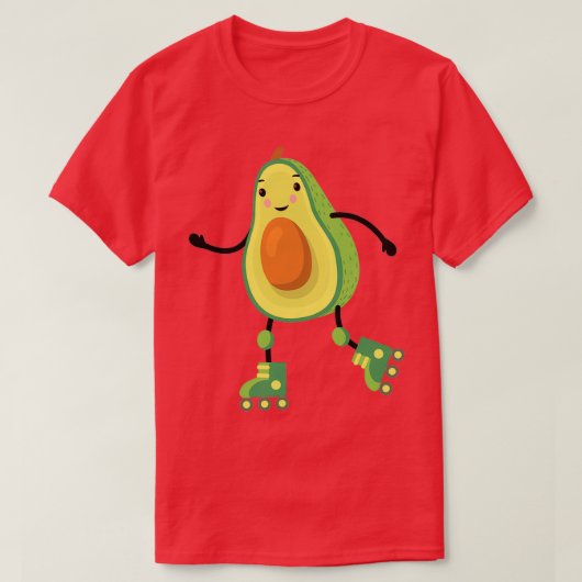 Niedlich Skaten Avocado Rollerskates Guac Guacamol T-Shirt (Design vorne)