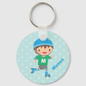 Niedlich Skater Boy Roller Skaten Schlüsselanhänger (Vorderseite)