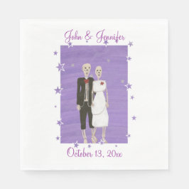 Niedlich Skeleton Couple Halloween Hochzeit Napkin Serviette