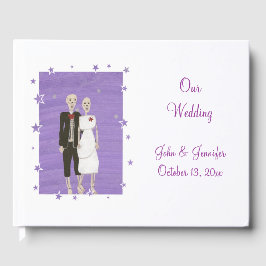 Niedlich Skeleton Couple Halloween Hochzeitsbuch Gästebuch