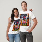 Niedlich Skeleton Couple Halloween Valentine T-Shirt (Unisex)