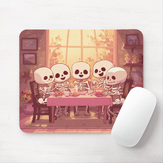 Niedlich Skeleton Dinner Party - Mousepad (Mit Mouse)