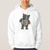 Niedlich Skeleton Kitty Cat Halloween Hoodie (Vorderseite)