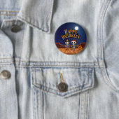 niedlich, Skelette und KürbisHalloween Button (Beispiel)