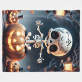 Niedlich Skeletton Halloween Fleecedecke (Vorderseite (Horizontal))