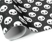Niedlich Skull Halloween Pattern Geschenkpapier (Rolleneckpunkt)