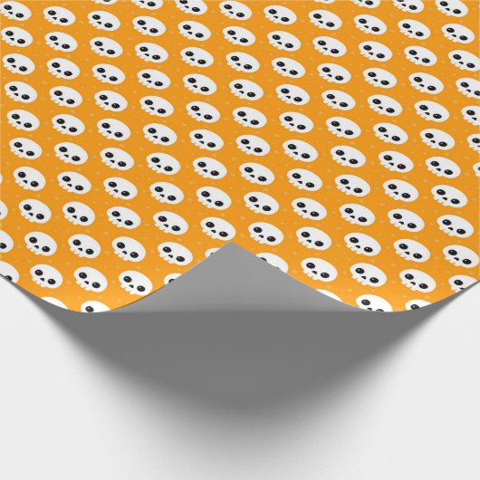 Niedlich Skull Halloween Pattern Geschenkpapier (Ecke)