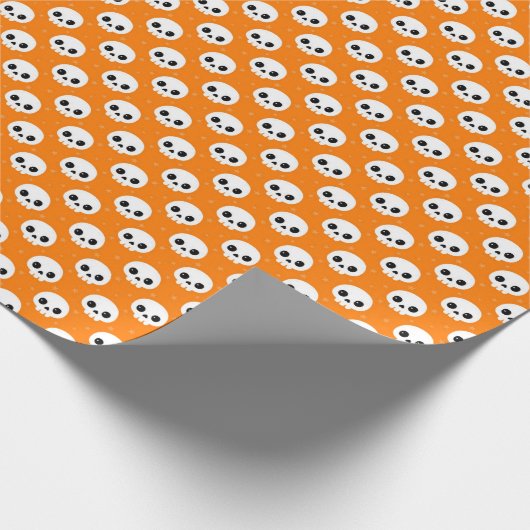 Niedlich Skull Halloween Pattern Geschenkpapier (Ecke)