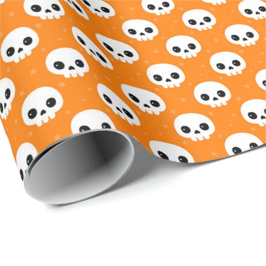 Niedlich Skull Halloween Pattern Geschenkpapier (Rolleneckpunkt)