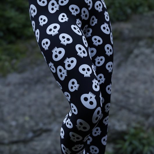 Niedlich Skull Pattern Goth Halloween Leggings
