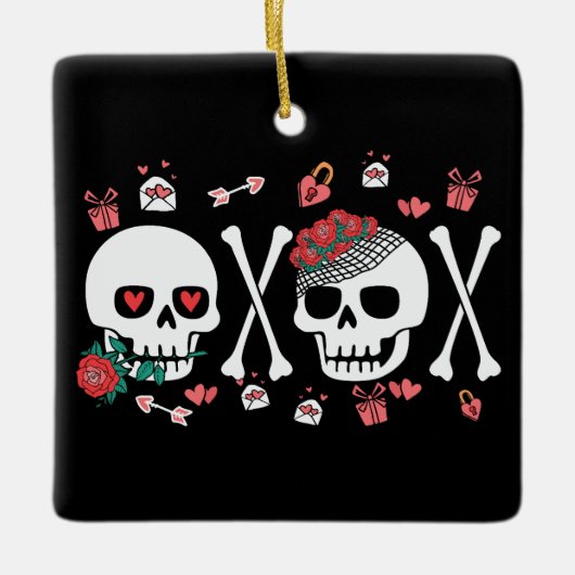 Niedlich Skulptur Valloween Valentine XOXO Keramikornament (Vorderseite)