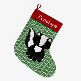 Niedlich Skunk Personalisiert Großer Weihnachtsstrumpf