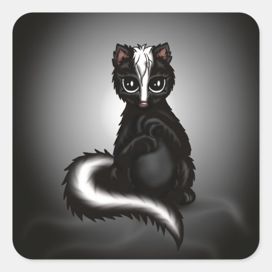niedlich Skunk Quadratischer Aufkleber (Vorderseite)