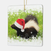 Niedlich Skunk Weihnachtsfeiertag Keramikornament (Links)