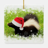 Niedlich Skunk Weihnachtsfeiertag Keramikornament (Rückseite)