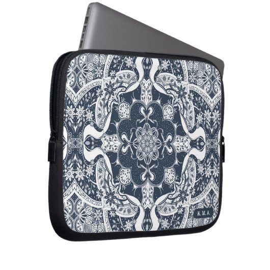 Niedlich Skunks Mandala Laptopschutzhülle (Vorne Rechts)