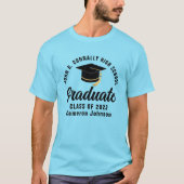 Niedlich Sky Blue Graduate Personalisierter Abschl T-Shirt (Vorderseite)