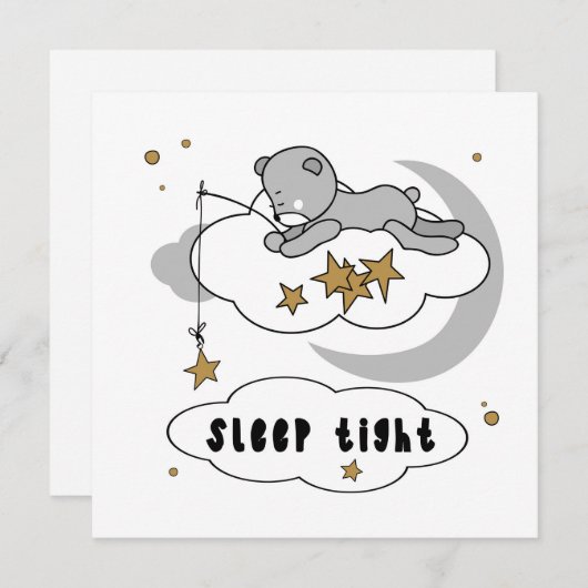 Niedlich Sleep Tight Teddy Bärenstars (Vorne/Hinten)