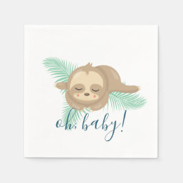 Niedlich Sleepy Baby Sloth Oh Baby Dusche Serviette