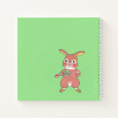 Niedlich Sleepy Bunny Square Custom Notebook Notizblock (Rückseite)