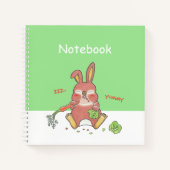 Niedlich Sleepy Bunny Square Custom Notebook Notizblock (Vorderseite)