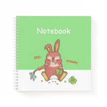 Niedlich Sleepy Bunny Square Custom Notebook