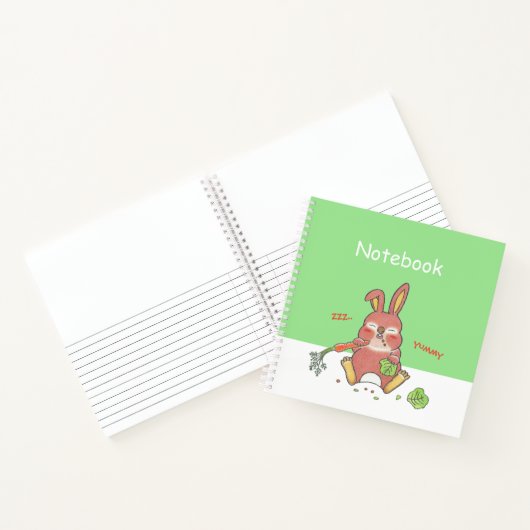 Niedlich Sleepy Bunny Square Custom Notebook Notizblock (Innenseite)