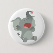 Niedlich Sleepy Cartoon Elephant Button Abzeichen (Vorderseite)