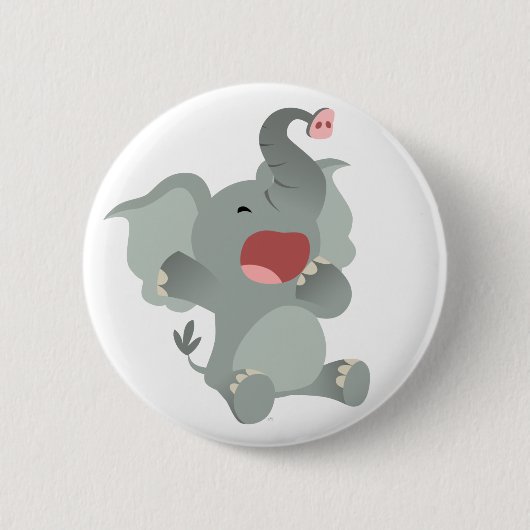 Niedlich Sleepy Cartoon Elephant Button Abzeichen (Vorderseite)