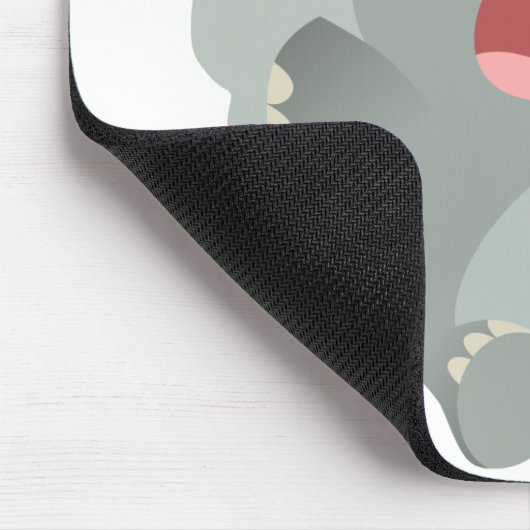Niedlich Sleepy Cartoon Elephant Mousepad (Ecke)