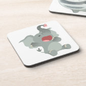 Niedlich Sleepy Cartoon Elephant Untersetzer Set (Linke Seite)